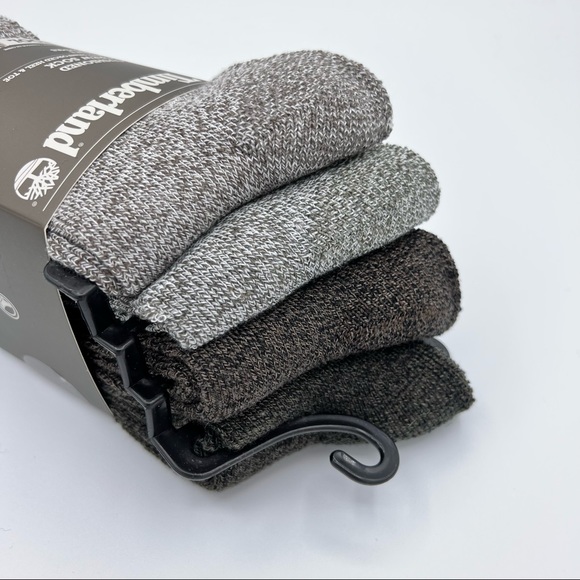 Timberland Wool Cushioned Crew Boot 4 Pairs Socks Men’s One Size NEW - Picture 3 of 6